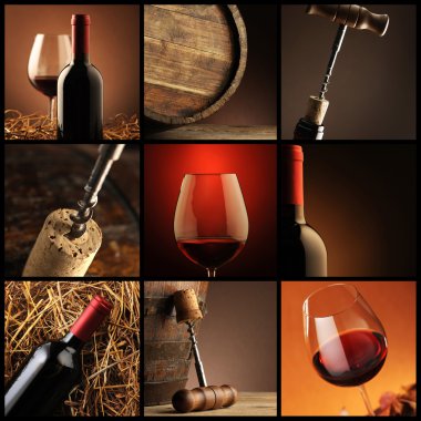 Wine collage clipart