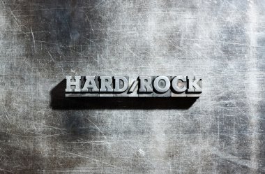 metal hard rock arka plan: antika metal mektup basın türü.
