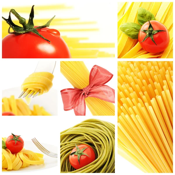 Italiaanse pasta collage — Stockfoto
