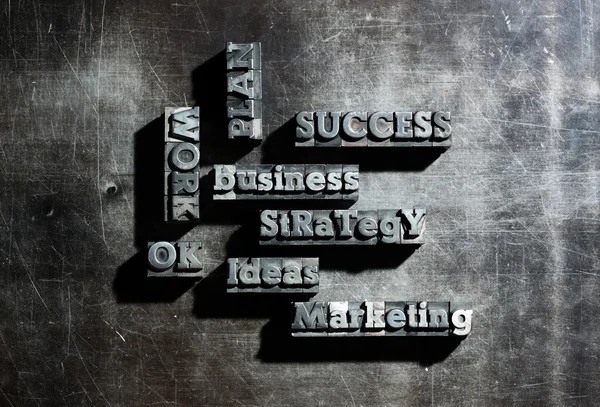 Concepto de negocio: palabras de metal antiguo tipo carta-prensa . — Foto de Stock