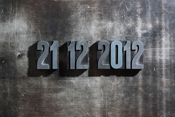 Antique metal letter-press typ: Doomsday 21. December 2012