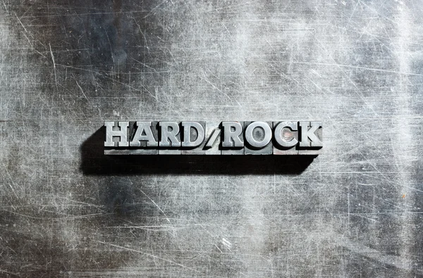 Metal HARD ROCK background : antique metal letter-press type. — Stock Photo, Image