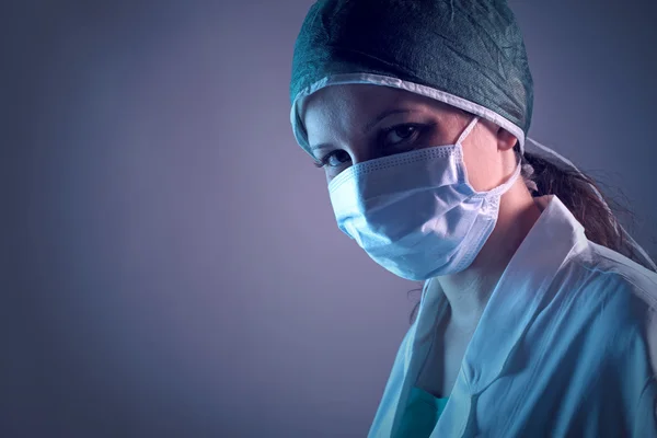 Szczegół portret młodej kobiety pielęgniarki — Zdjęcie stockowe
