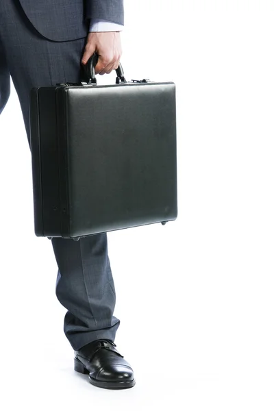 スーツケースを持ったビジネスマンをクローズ アップ — ストック写真