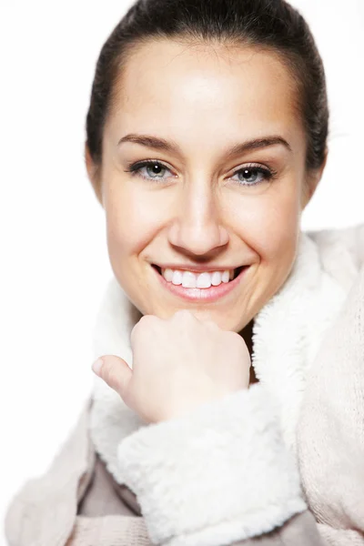 Portrait of beautiful girl on white background — Stock Photo, Image