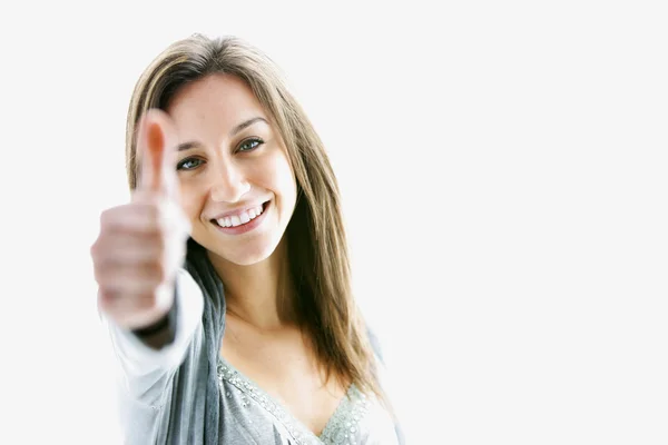Woman thumbs up — Stock Photo, Image