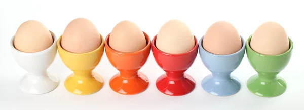 Eggcups με αυγά — Φωτογραφία Αρχείου