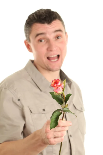 stock image Man with rose