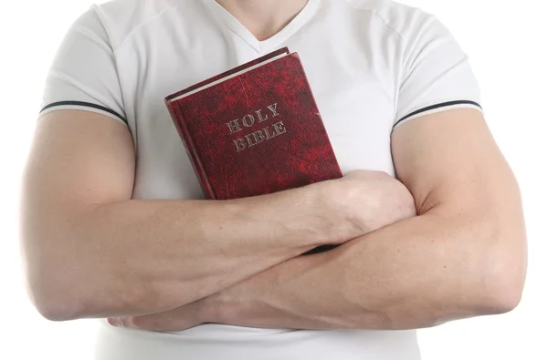 Homem com a Bíblia — Fotografia de Stock
