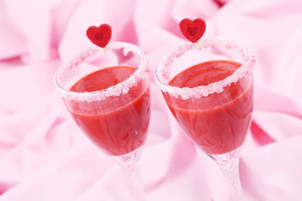 バレンタイン イチゴのドリンク — ストック写真