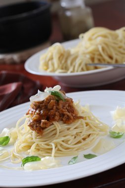 Spaghetti with bolognese clipart