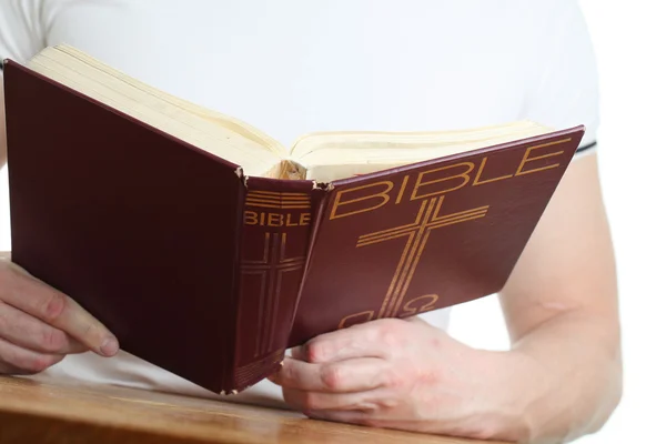 Muž čtení bible — Stock fotografie