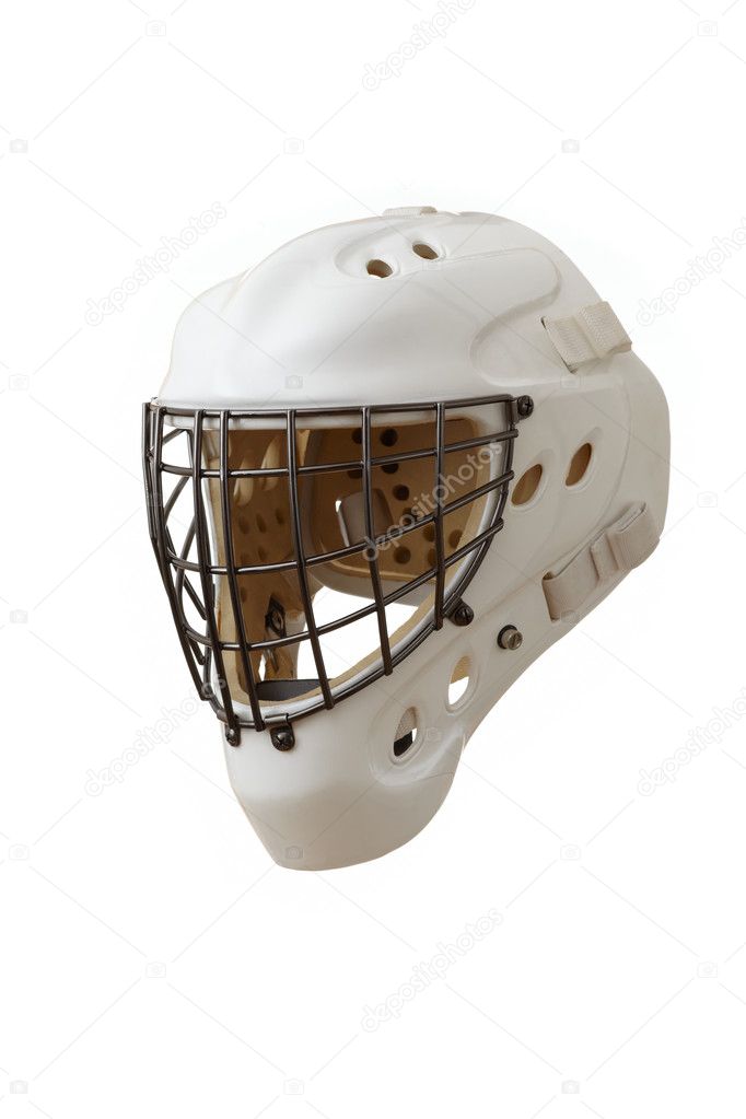 Hockey Goalie Mask. Isolated on white.