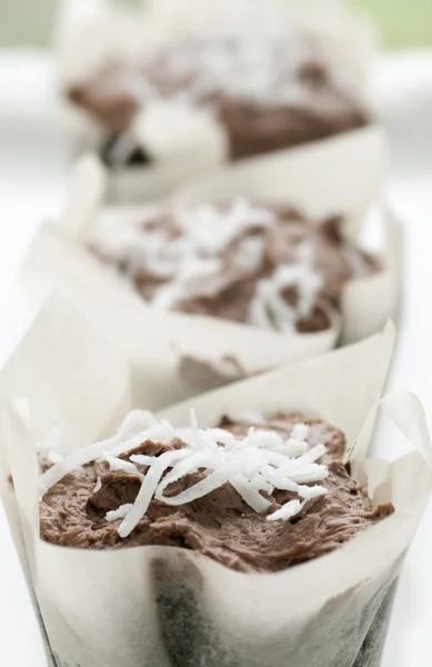 Chocolade kokosnoot cup cakes — Stockfoto