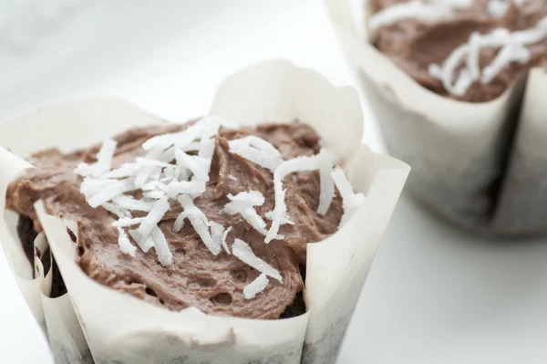 Chocolade kokosnoot cup cakes — Stockfoto