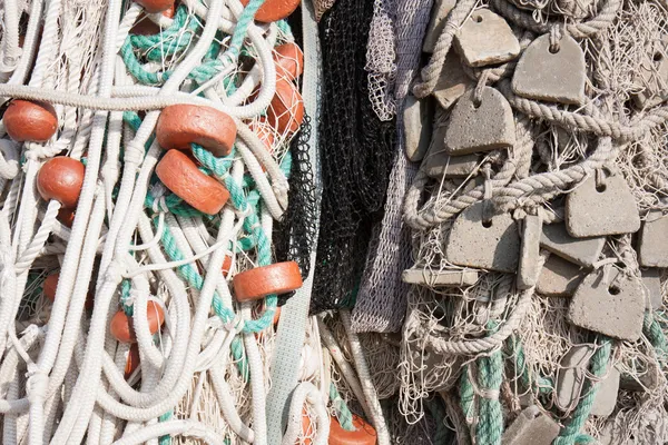 Pile of fishing net with floats — Stock Photo, Image