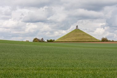 Statue Lion's Mound at battlefield of Waterloo, Belgium clipart