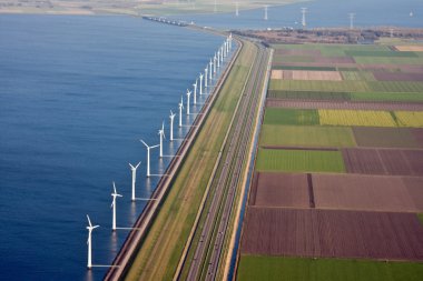 Deniz, Hollanda windfarm adlı havadan görünümü