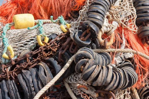 Büyük balık ağlarına yığını — Stok fotoğraf