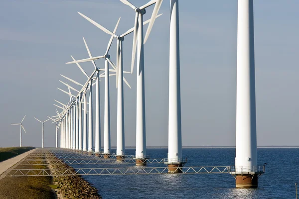 Windräder im holländischen Meer — Stockfoto