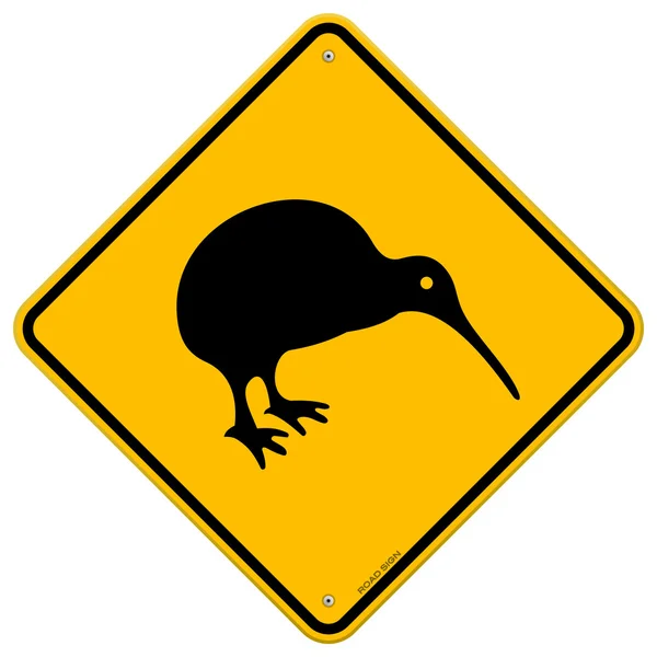 Kiwi signe jaune — Image vectorielle