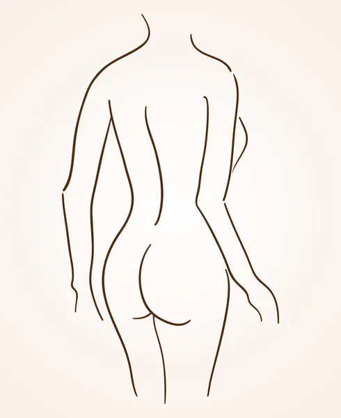 Ženské tělo silueta — Stockový vektor