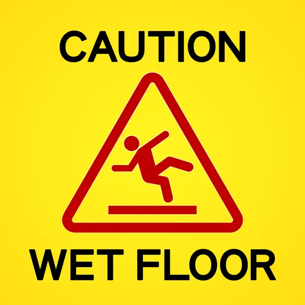 Vorsicht nasser Boden — Stockvektor
