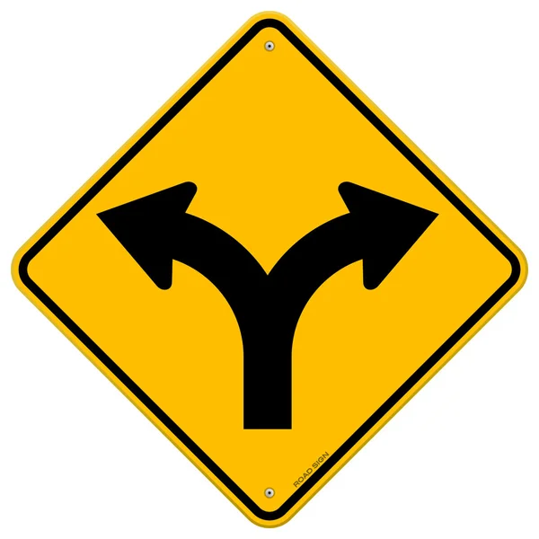 Çatal yol işareti — Stok Vektör