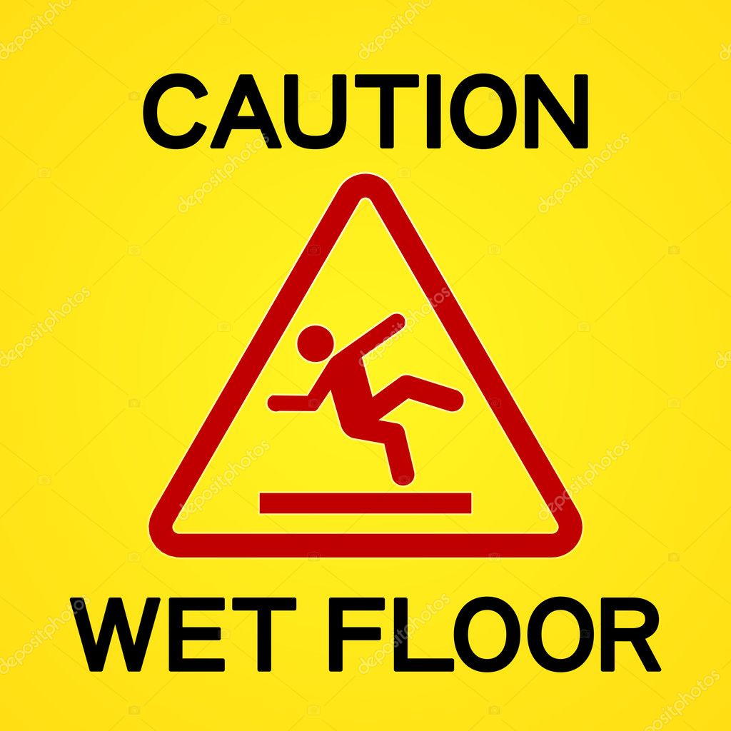 Caution Wet Floor — Stock Vector © zager #10588495