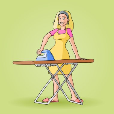 Housewife Ironing Clip Art clipart