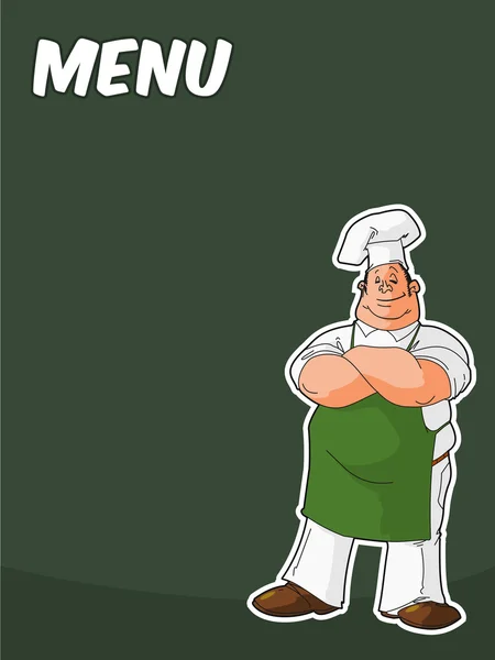 Pizarra con cocinero o chef — Vector de stock