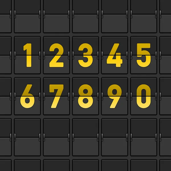 Luchthaven dashboard met getallen spiegelen — Stockvector