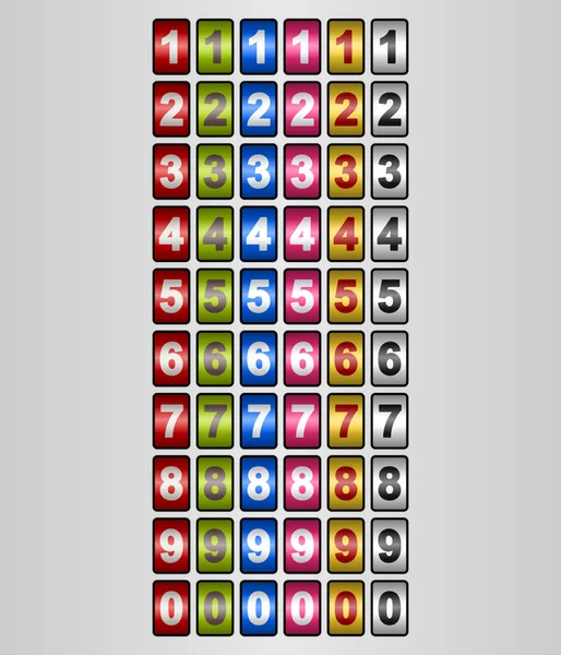 Nombres rotatifs en différentes couleurs — Image vectorielle