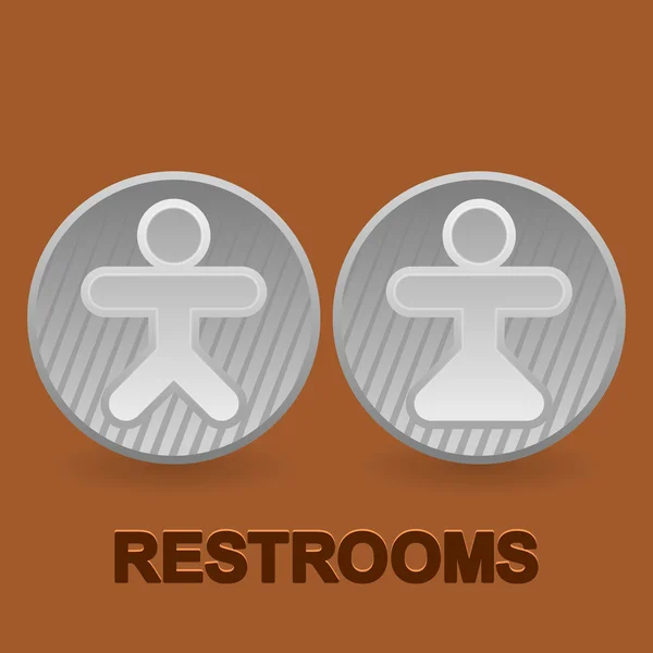 Restrooms symbols on brown background — Stock Vector