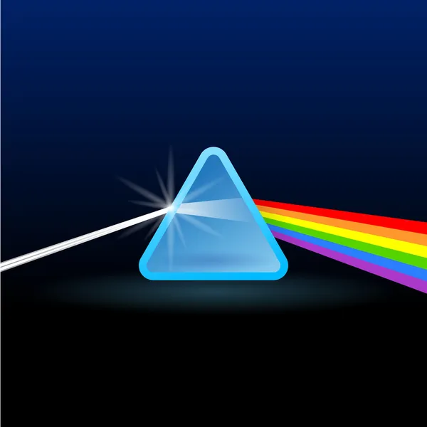Séparation de la lumière arc-en-ciel avec triangle — Image vectorielle