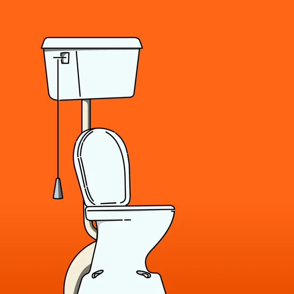 Toilet Bowl no fundo vermelho —  Vetores de Stock