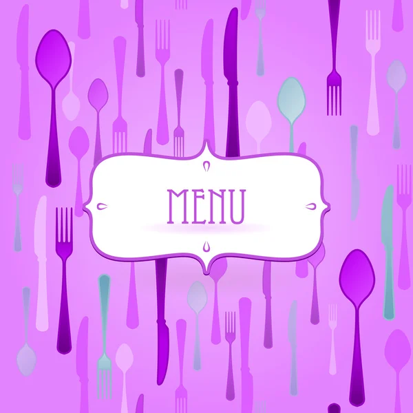 Tarjeta Restaurante Violeta — Vector de stock