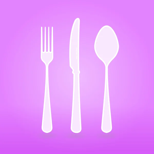 Violet Cutlery Set — Stock Vector
