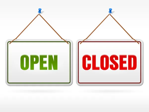 Otevřený a uzavřený obchod znamení — Stockový vektor