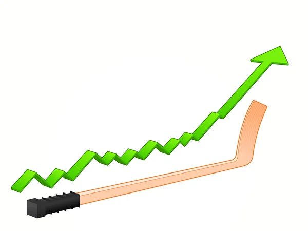 Hockey Stick növekedés — Stock Vector