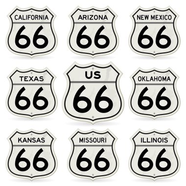 Complete Route 66 Signs Collection clipart