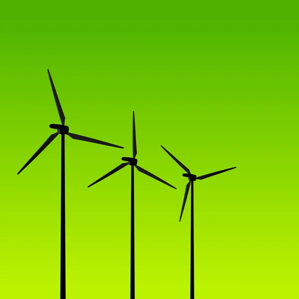 Eco Energy Turbines on Green — Stock Vector
