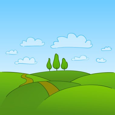 Green Countryside and Trees clipart