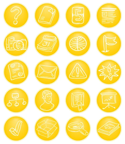 Желтые иконки CMS — стоковый вектор