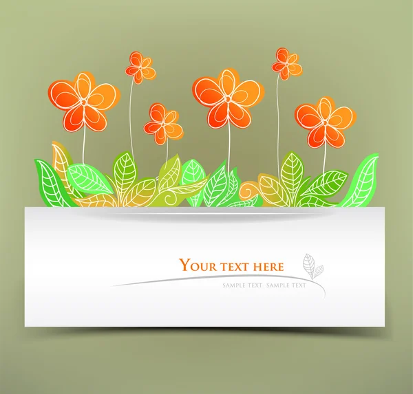 Banner com flores — Vetor de Stock