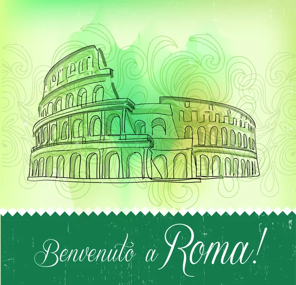 Carte de voeux de Roma — Image vectorielle