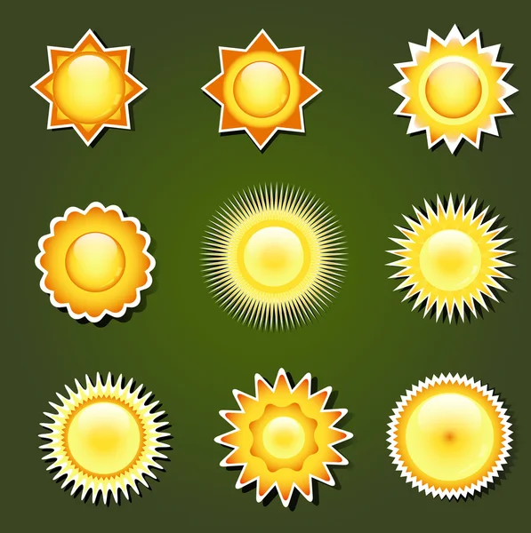 矢量太阳标签 — 图库矢量图片