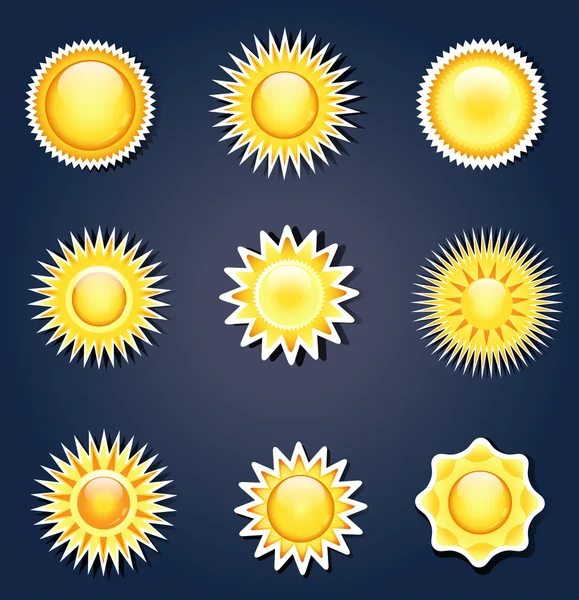 矢量太阳标签 — 图库矢量图片