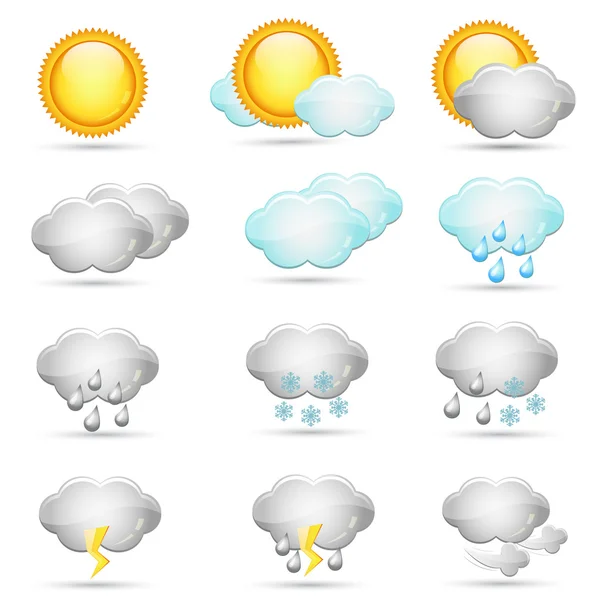Kolekce ikony počasí — Stockový vektor