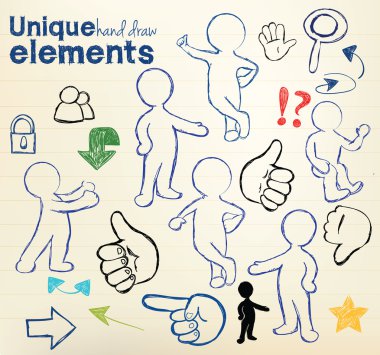 Hand draw figures clipart